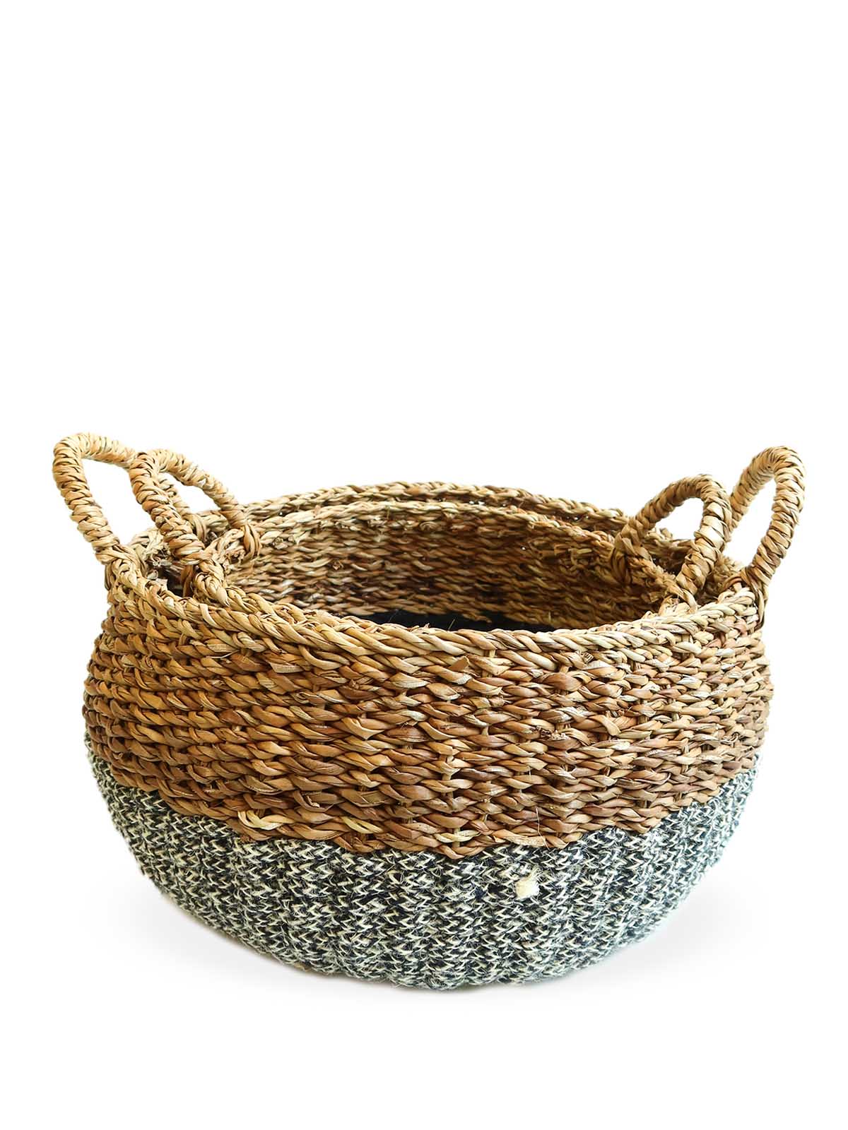 Ula Floor Basket - Black - The Mossy Bough