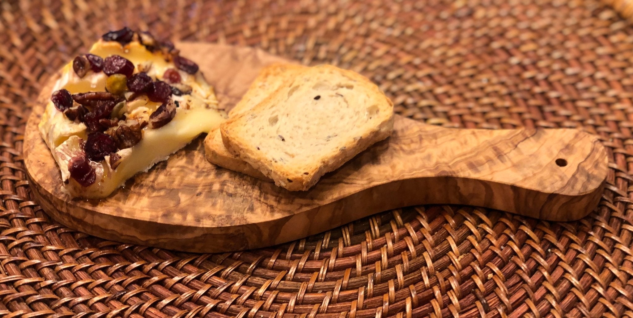 Original Olive Wood Cutting Board with Handle - The Mossy Bough