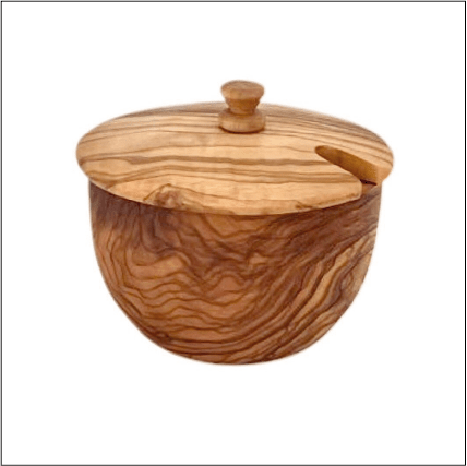 Mediterranean Olive Wood Canister - The Mossy Bough