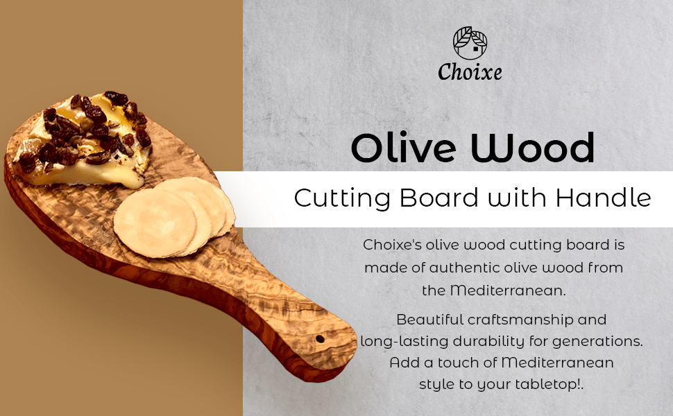 Original Olive Wood Cutting Board with Handle - The Mossy Bough