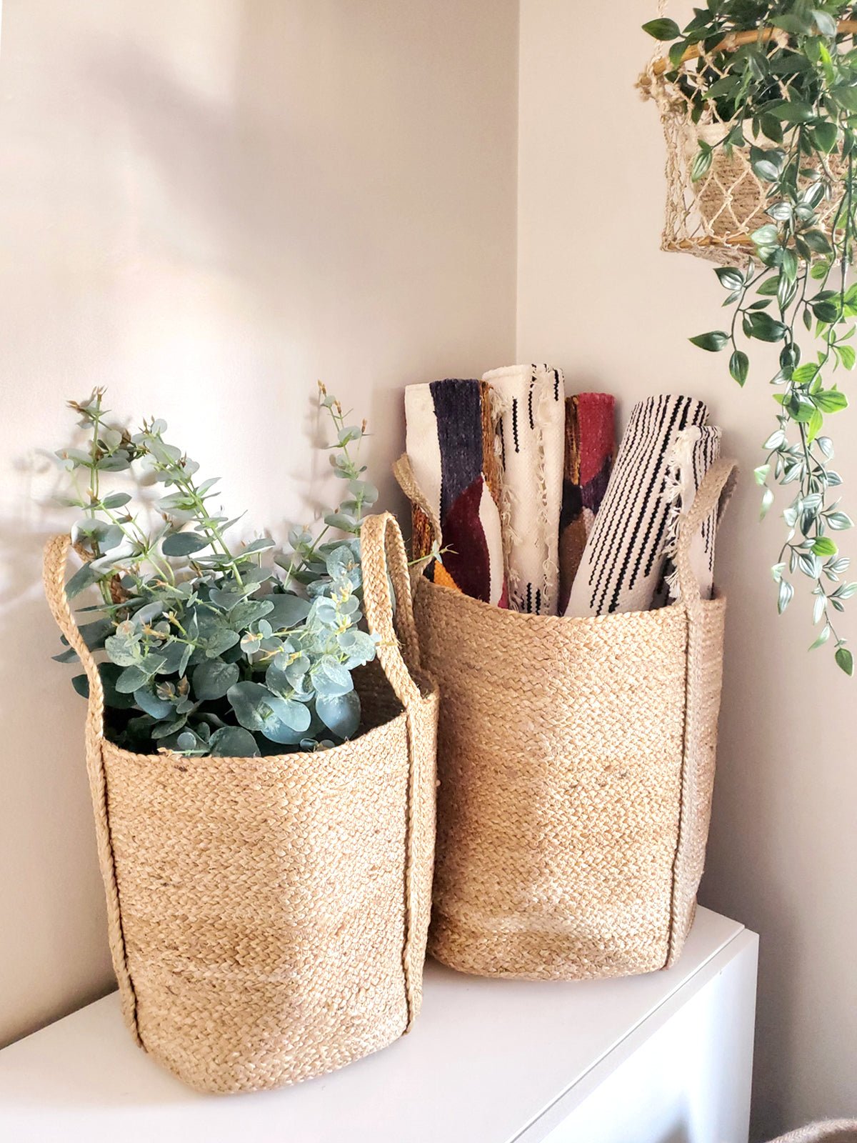 Kata Basket with handle - Natural - The Mossy Bough