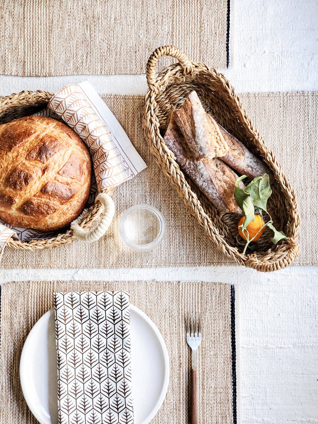 Savar Bread Basket with Natural Handle - The Mossy Bough