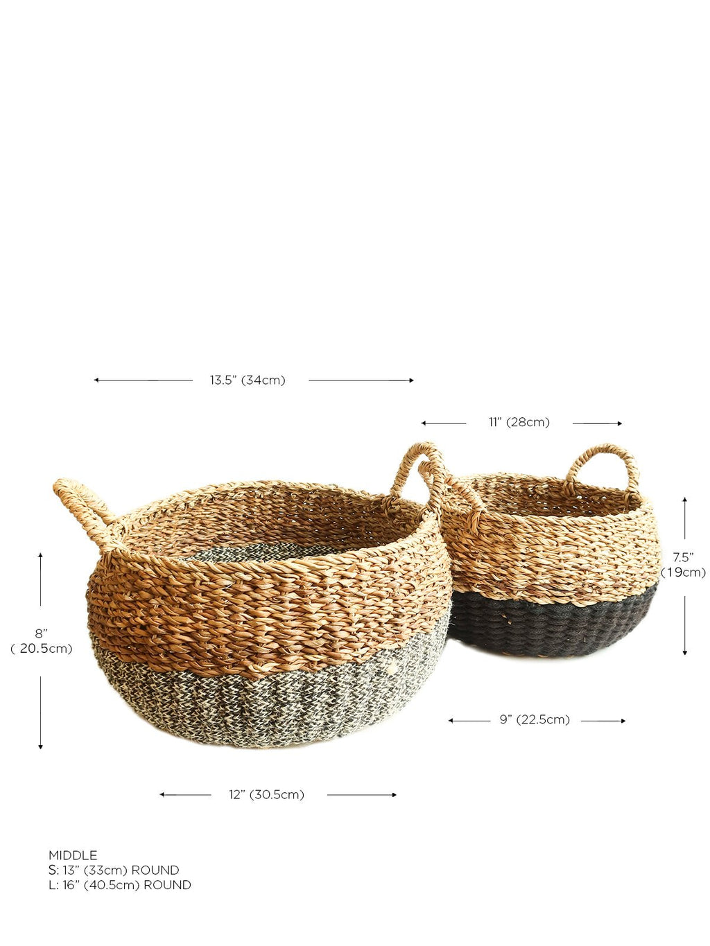 Ula Floor Basket - Black - The Mossy Bough