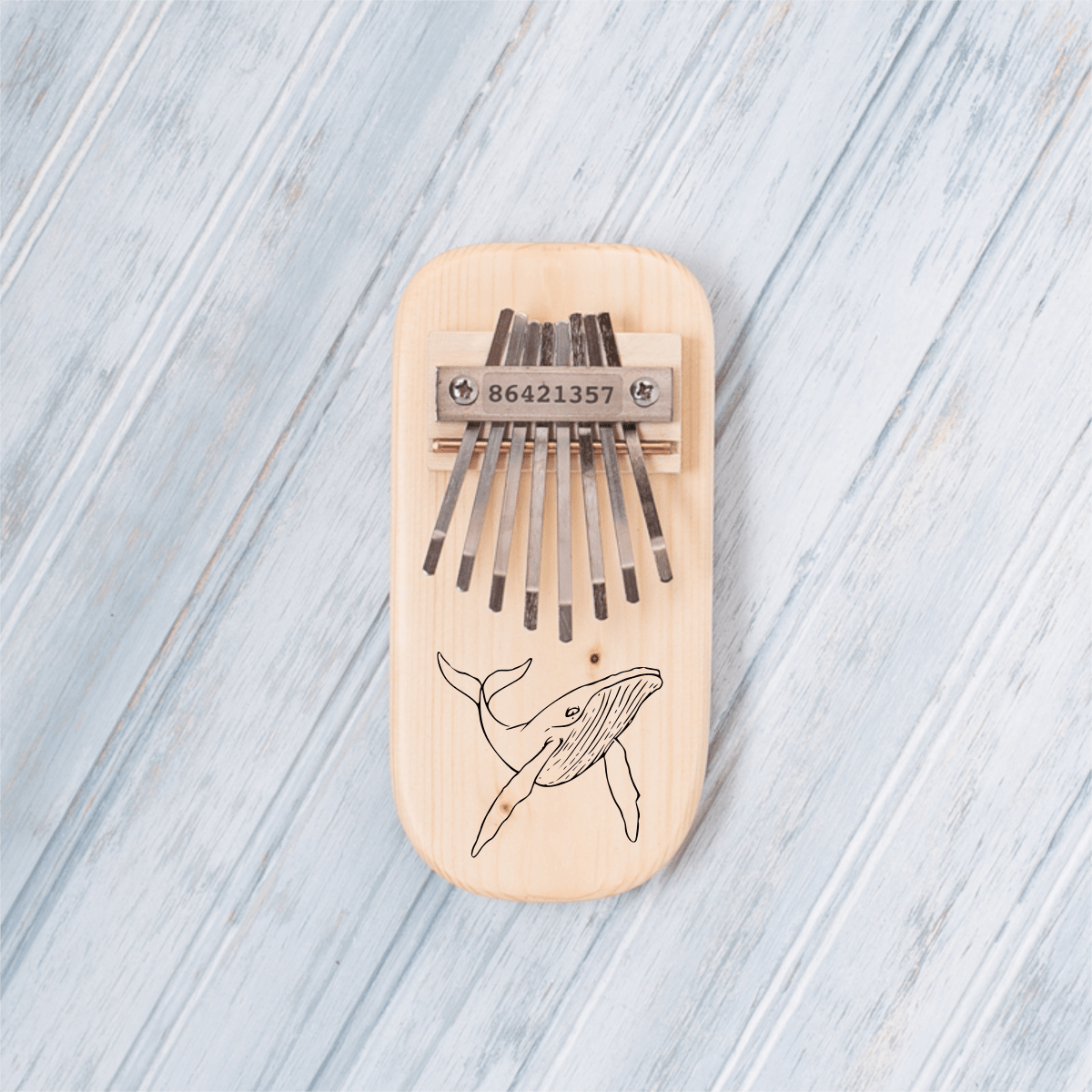 Whale Engraved Thumb Piano - The Mossy Bough