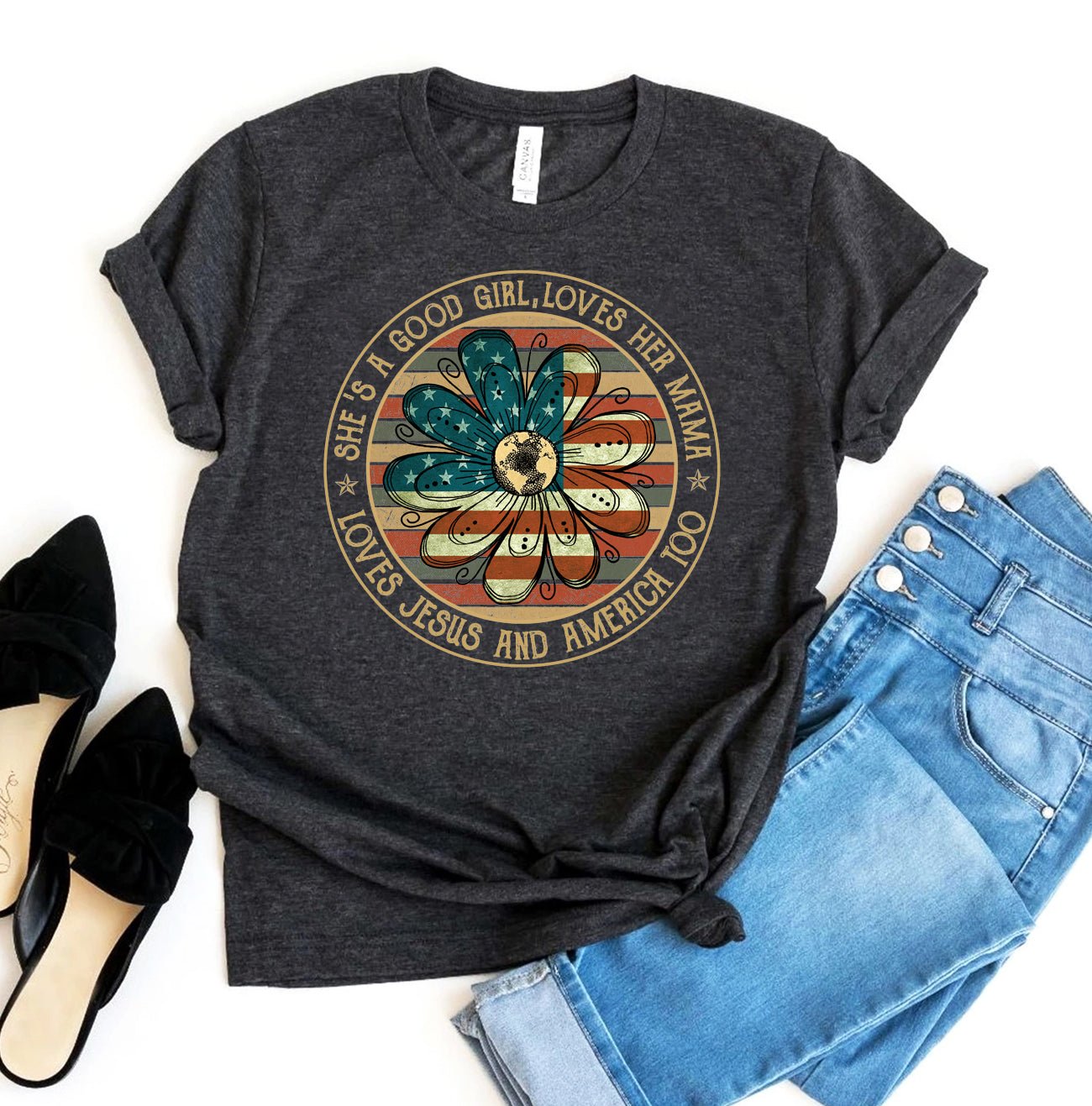 She Loves Jesus And America Too T-shirt - The Mossy Bough